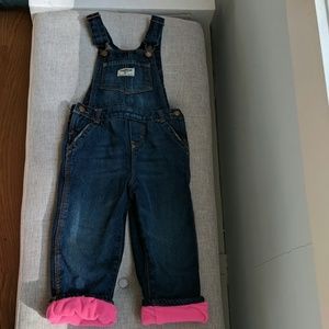 OshKosh fleece lined overalls 2t (girls)